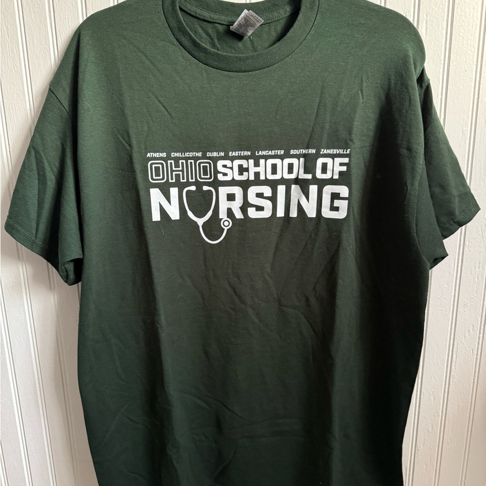 Gildan Dark Green DryBlend Ohio University Nursing T-Shirt